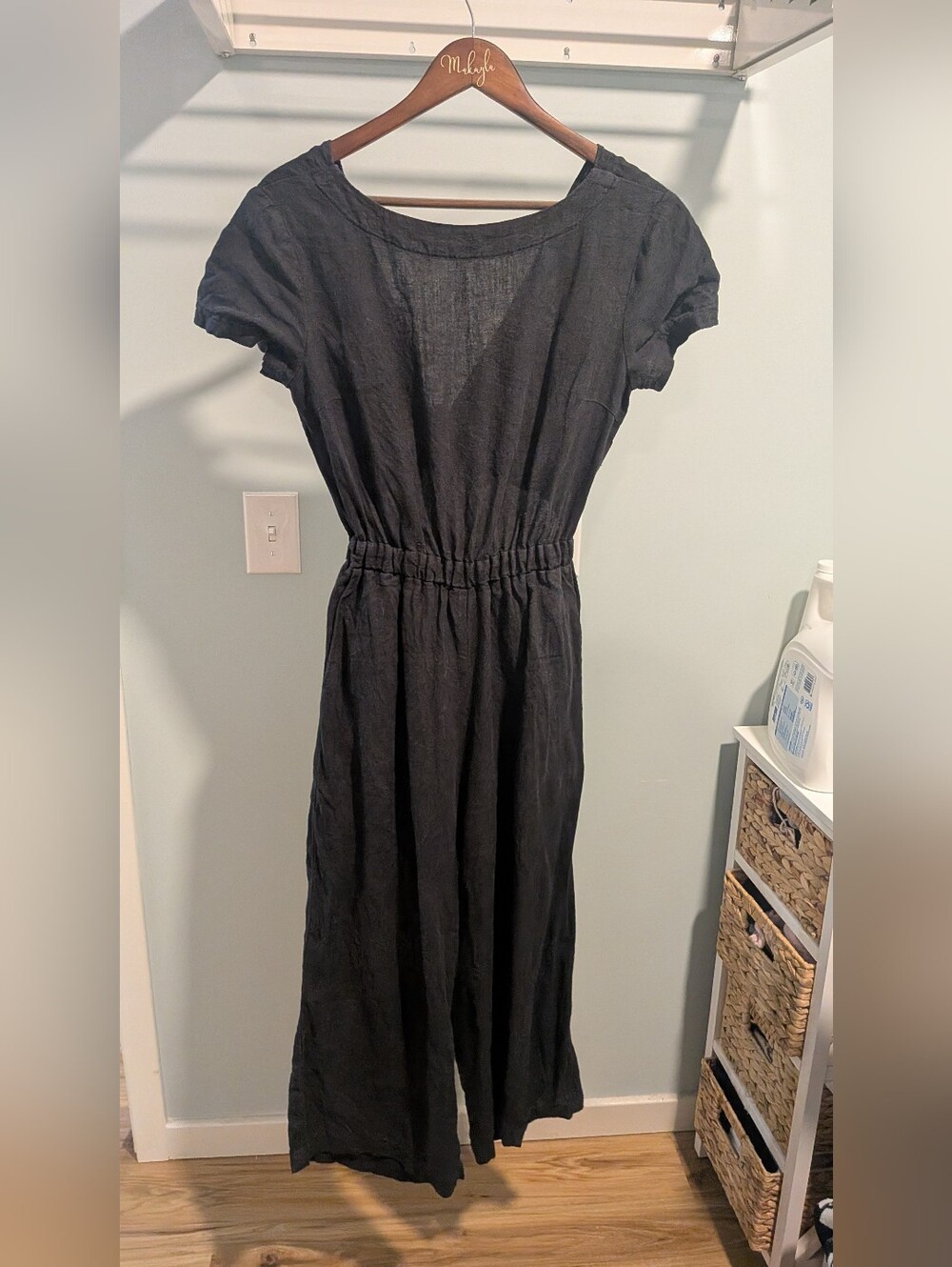 The Maybe Collection Black Linen Jumpsuit